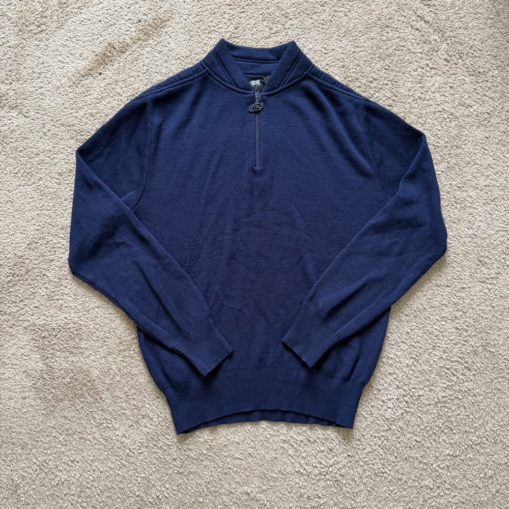 VTG ~ 1990s ~ White Stag Ski ~ Navy Blue Wool Blend Quarter Zip ~ Warm ~ Size M